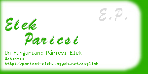 elek paricsi business card